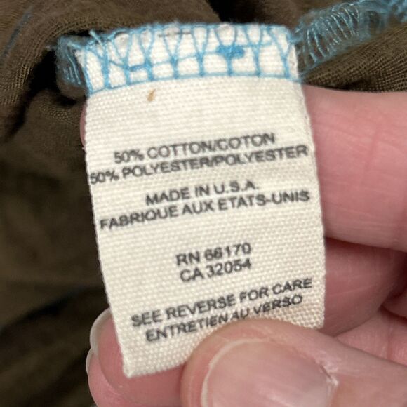 Free People Burnout Tee Shirt Womens Large Hooded Y2K Top Brown - Picture 4 of 7